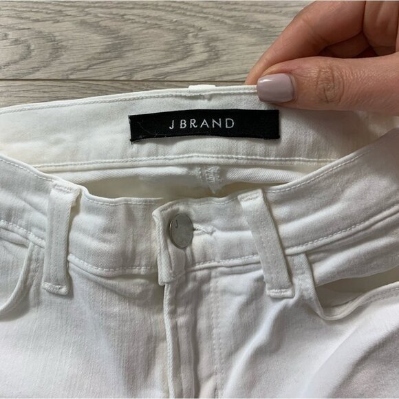 J Brand Super Skinny Blanc Back Eyelet White Jeans - Picture 6 of 15